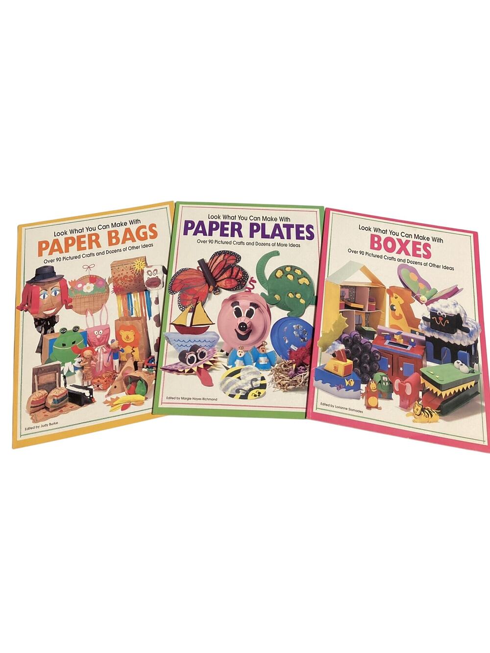 Vtg Craft Books Look What You Can Make w Paper Plates Boxes Bags 1st Ed Lot of 3